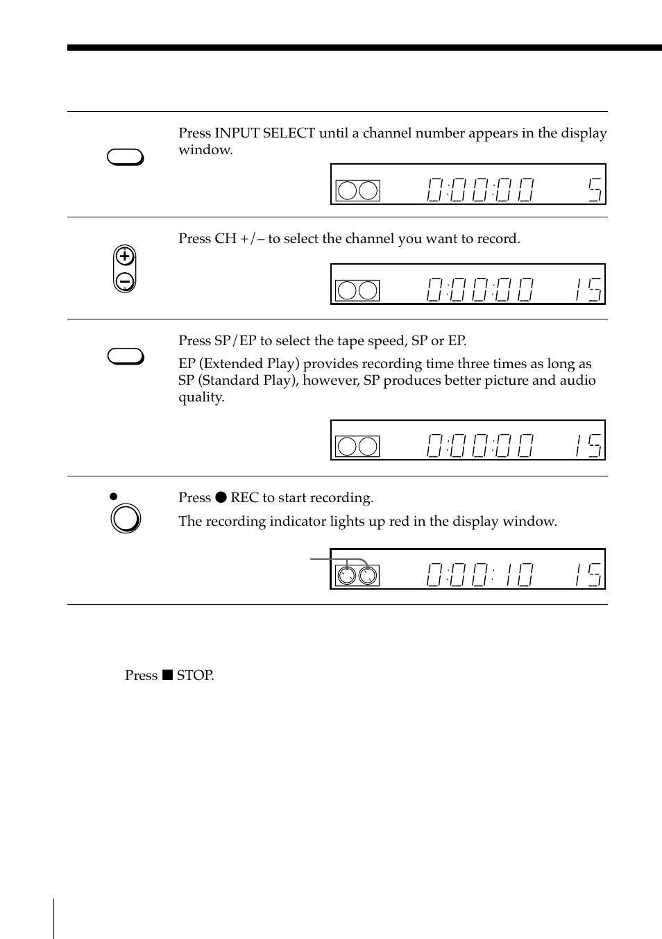 8recording tv programs (continued) | Sony SLV-M11HF User Manual | Page 8 / 76