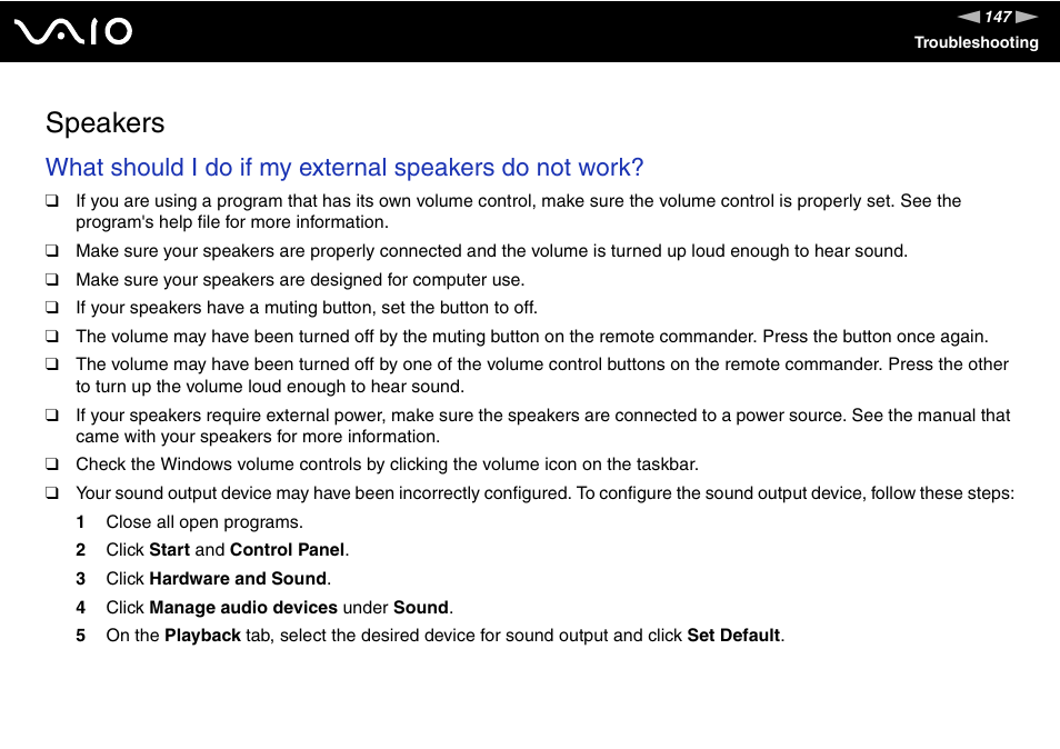 Speakers | Sony VGX-TP20EB User Manual | Page 147 / 175