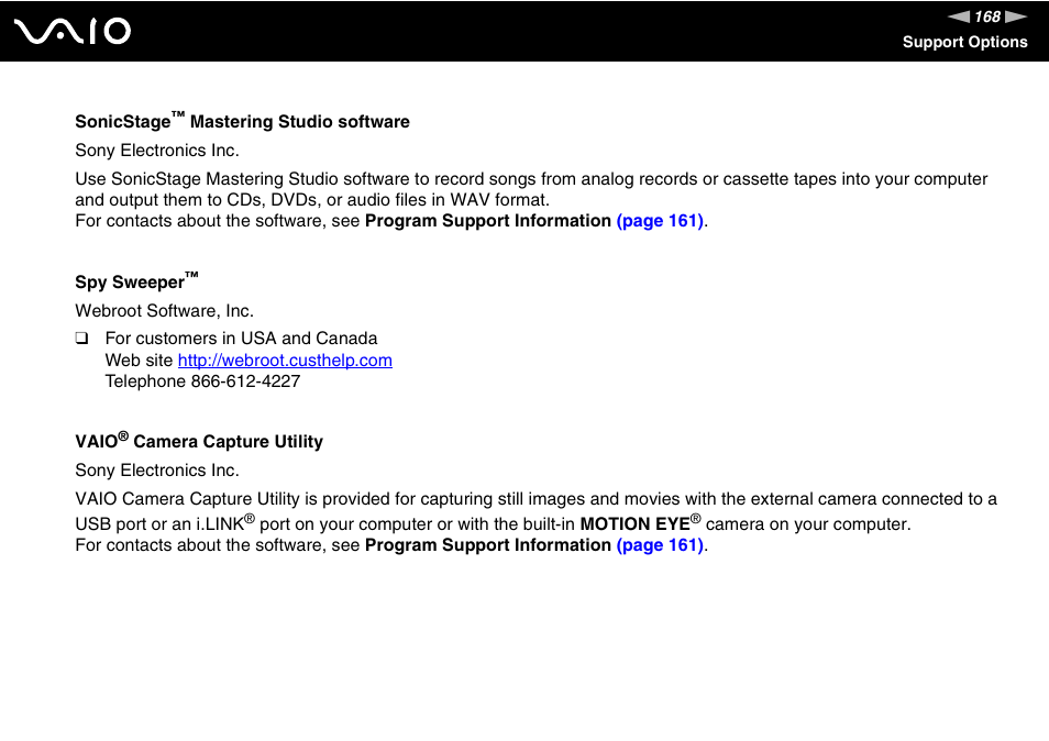 Sony VGX-TP20EB User Manual | Page 168 / 175
