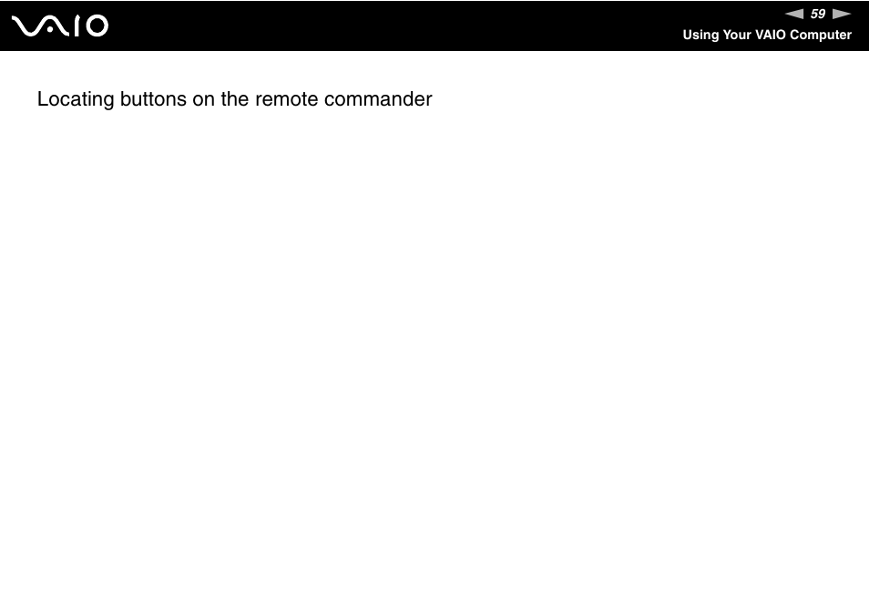 Locating buttons on the remote commander | Sony VGX-TP20EB User Manual | Page 59 / 175