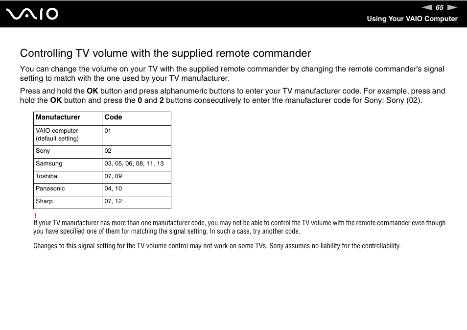 Sony VGX-TP20EB User Manual | Page 65 / 175