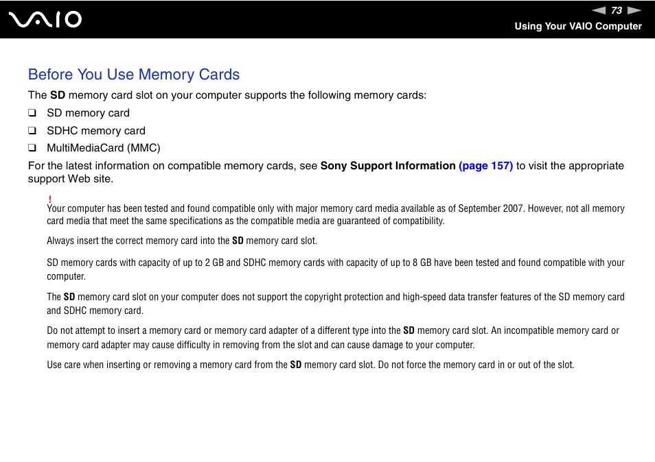 Sony VGX-TP20EB User Manual | Page 73 / 175