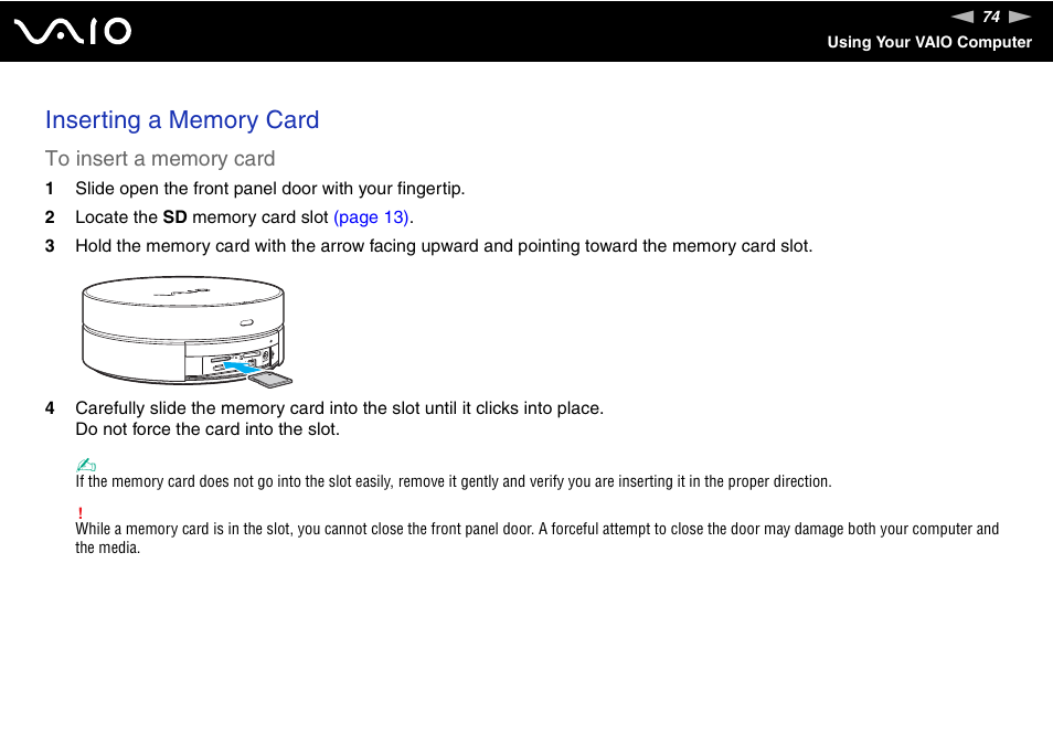 Sony VGX-TP20EB User Manual | Page 74 / 175