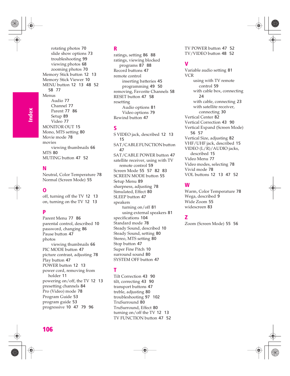 Sony KD-32XS945 User Manual | Page 107 / 107