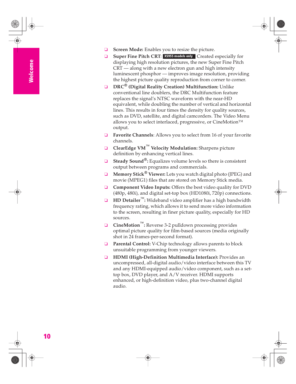 Sony KD-32XS945 User Manual | Page 11 / 107