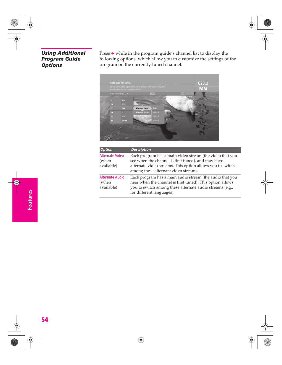 Using additional program guide options | Sony KD-32XS945 User Manual | Page 55 / 107