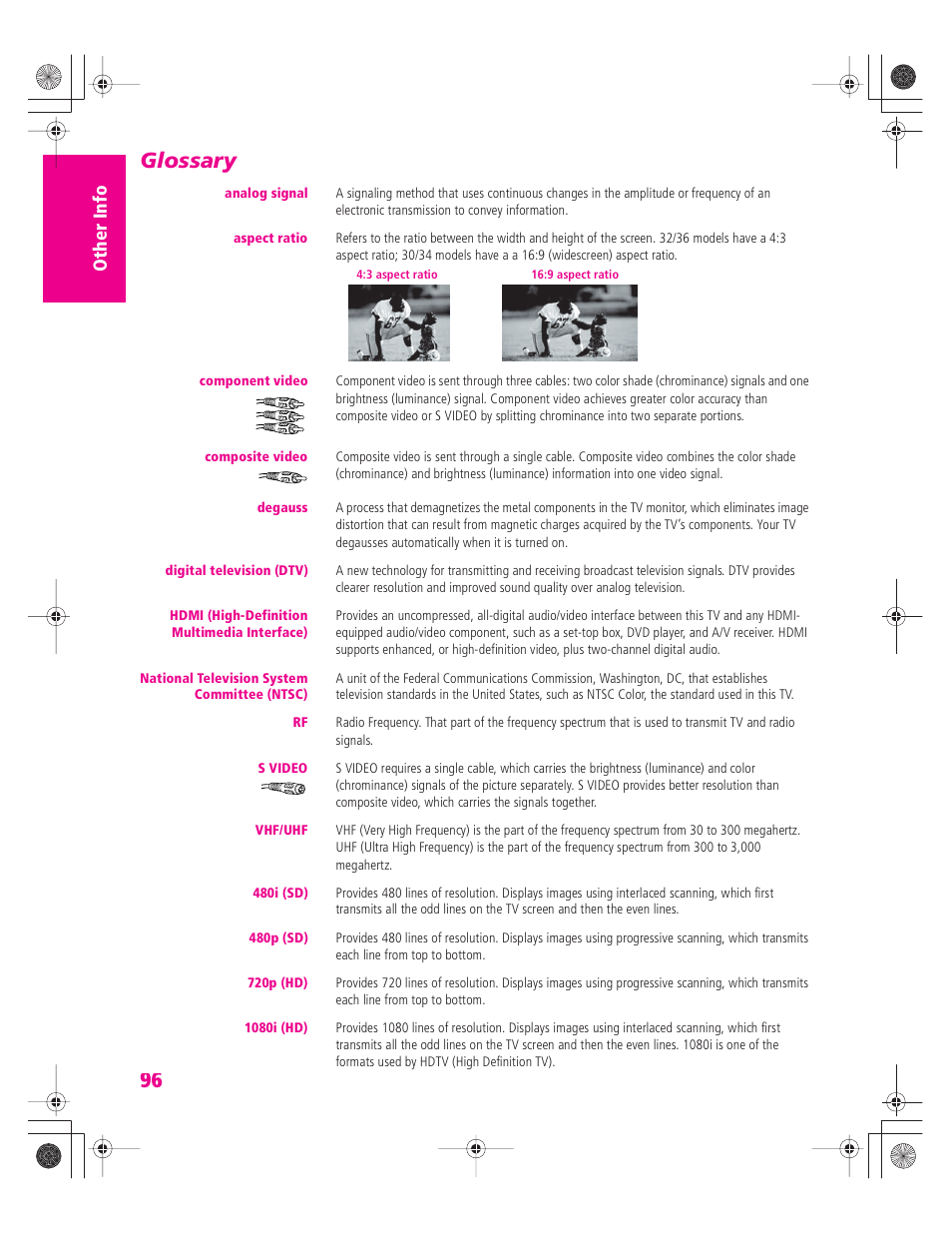 Glossary | Sony KD-32XS945 User Manual | Page 97 / 107