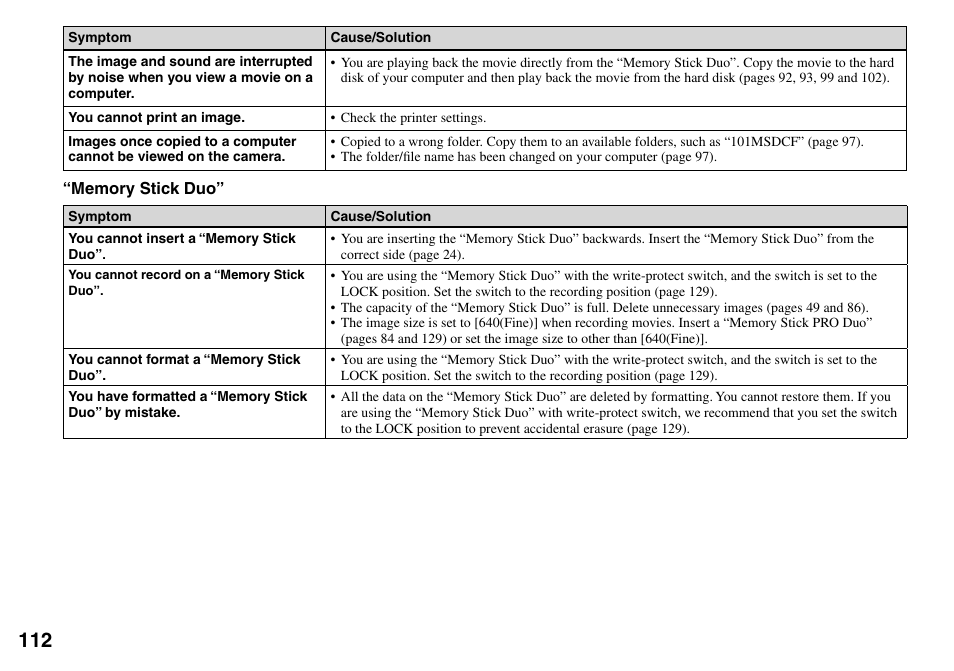 Sony DSC-T33 User Manual | Page 112 / 144