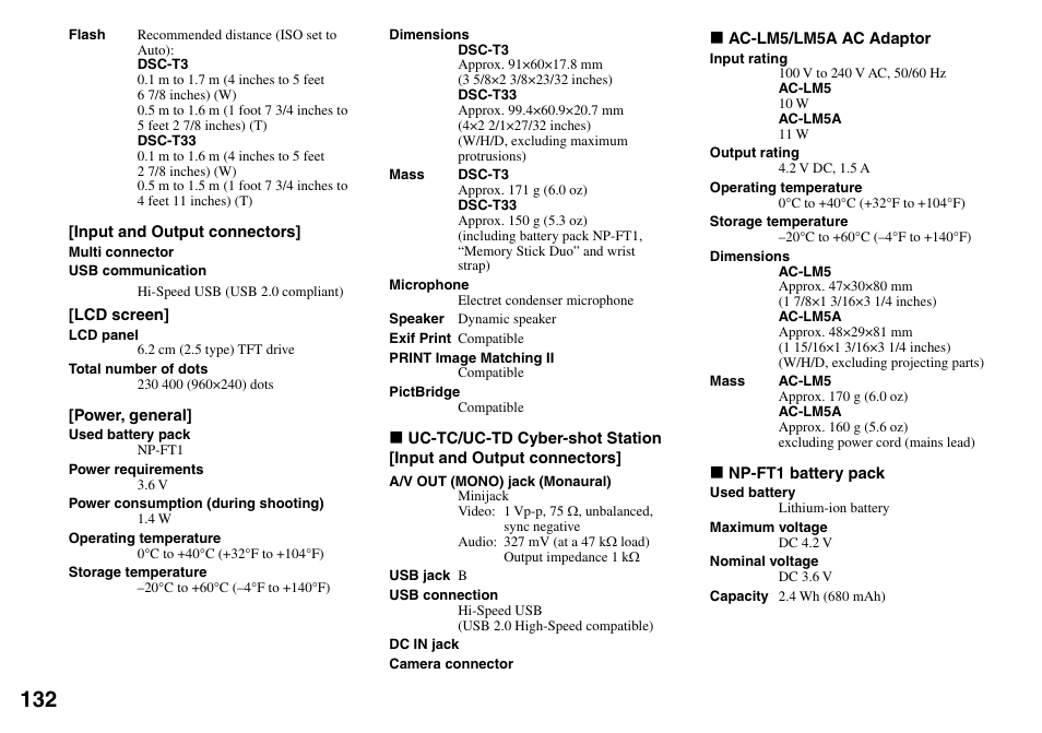 Sony DSC-T33 User Manual | Page 132 / 144