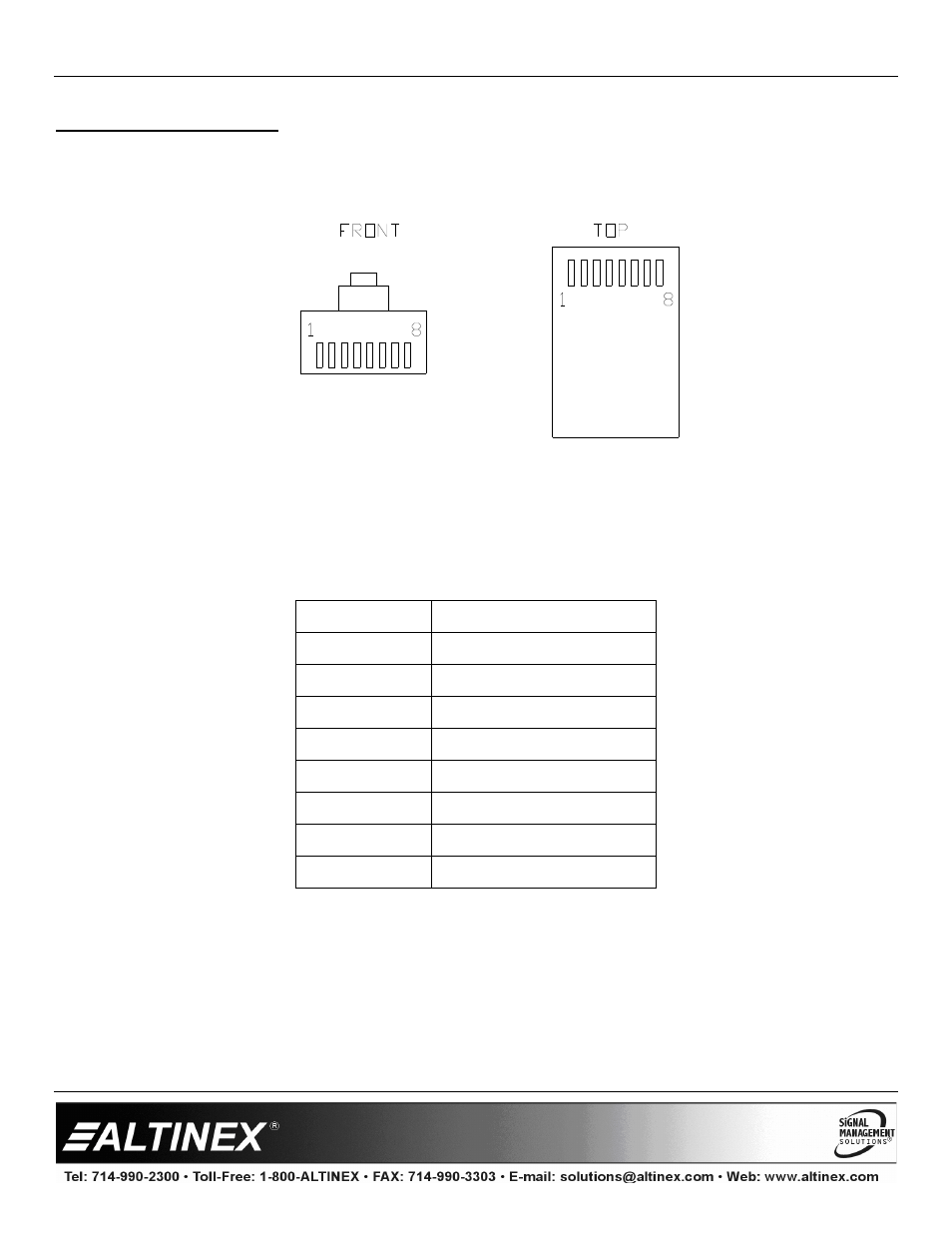 Diagram 2: rj-45 pinout, Special application | Altinex DA1931CT User Manual | Page 8 / 12