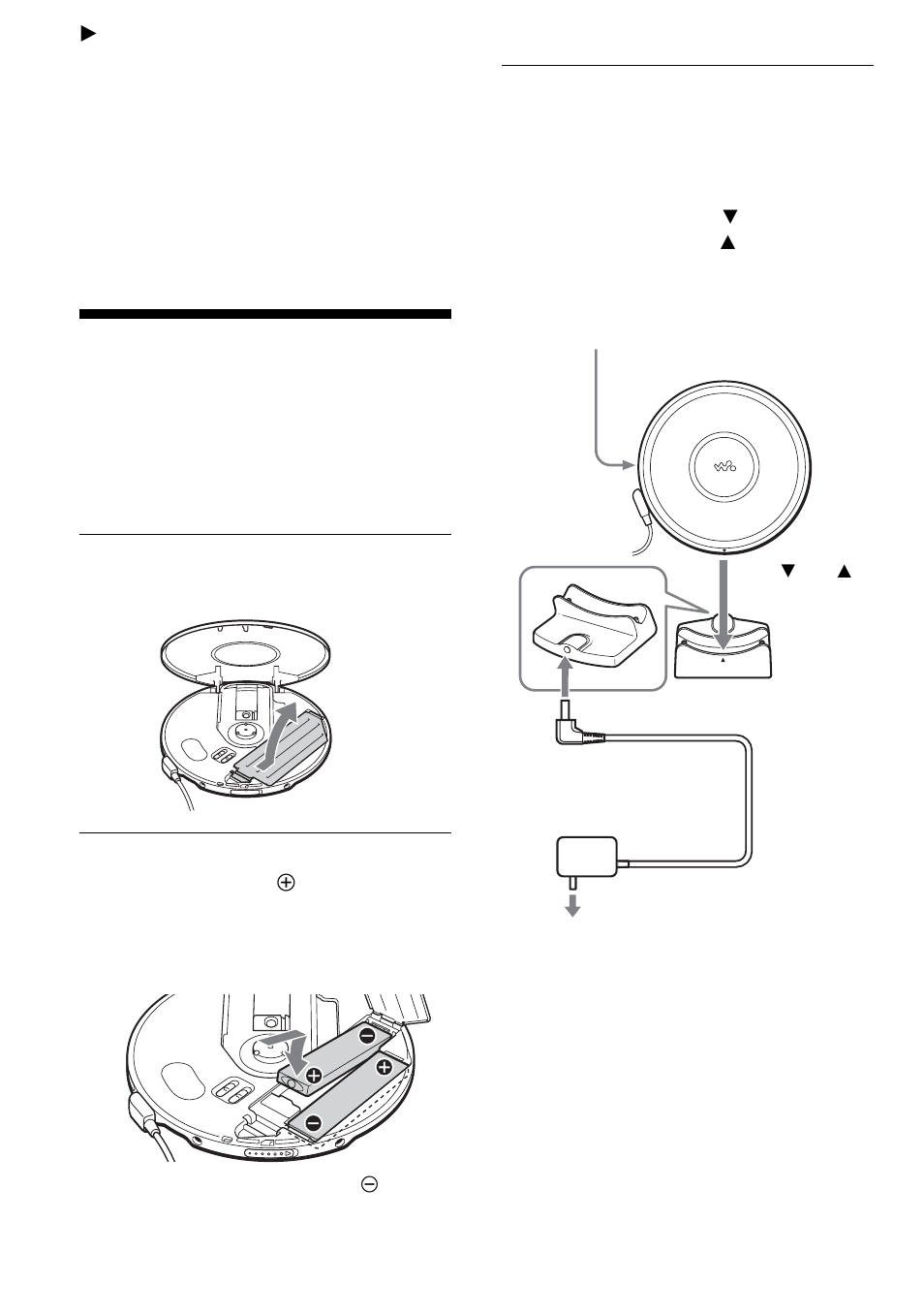 Connecting to a power source, Using the rechargeable batteries | Sony D-NE1 User Manual | Page 28 / 40