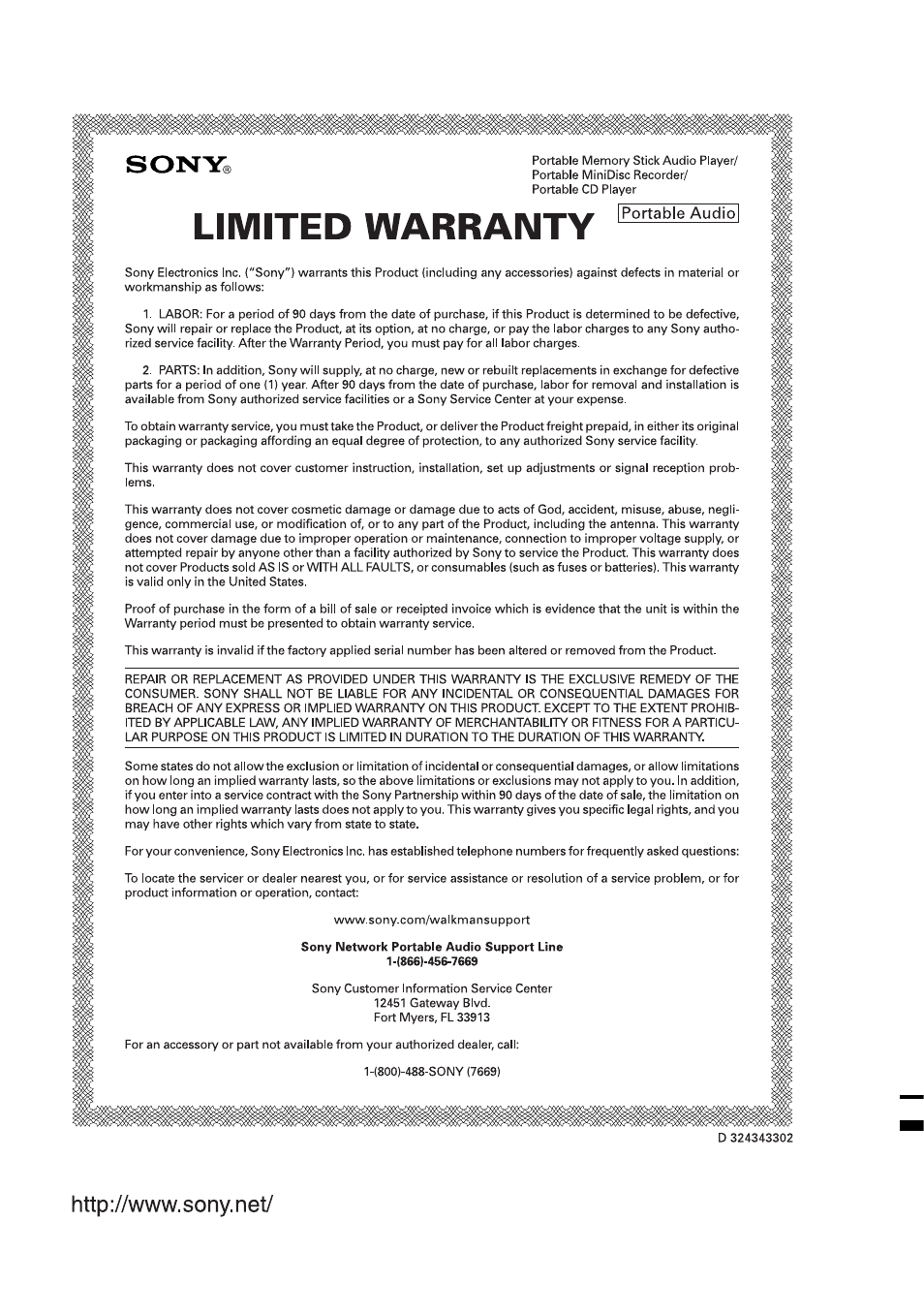 Sony D-NE1 User Manual | Page 40 / 40