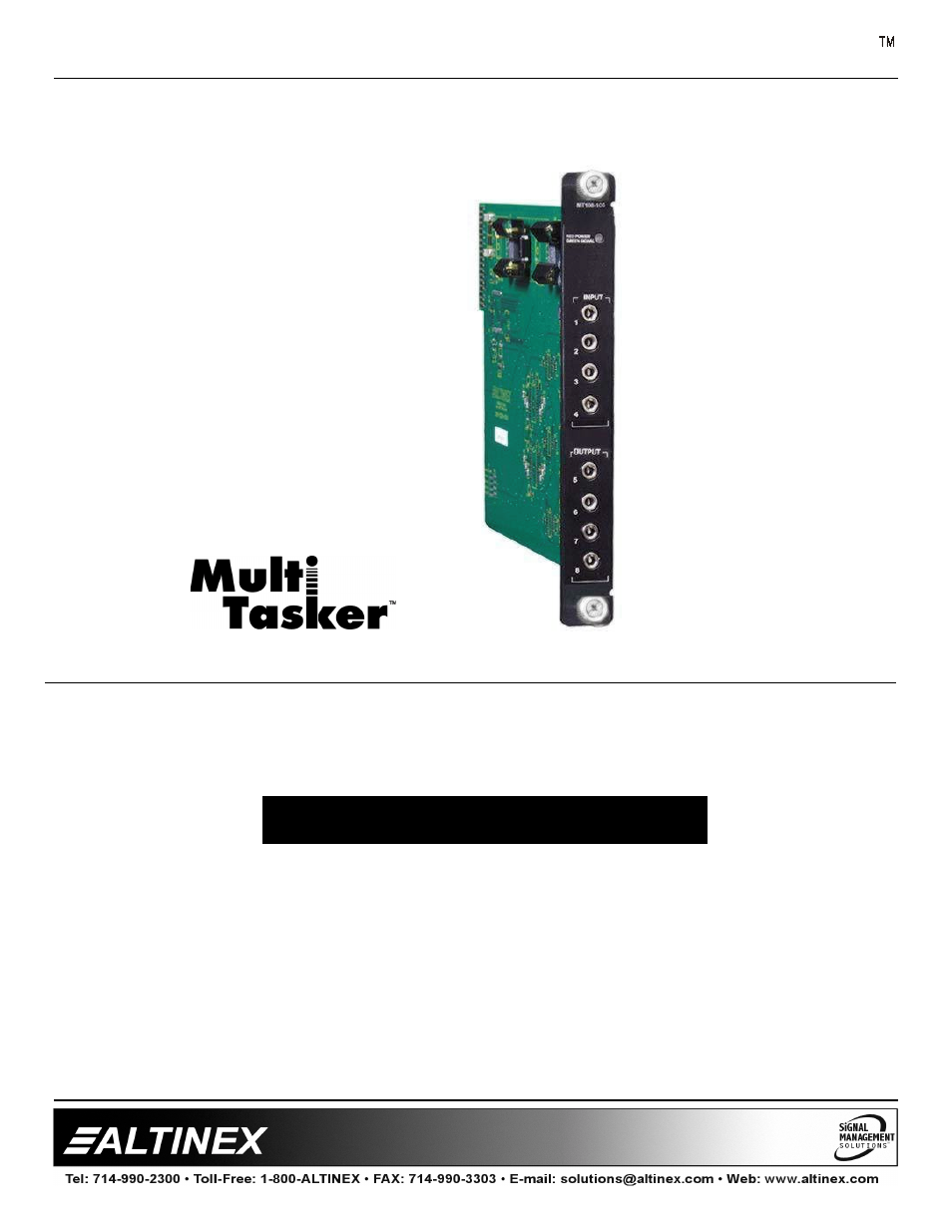 Altinex MT108-105 User Manual | 11 pages