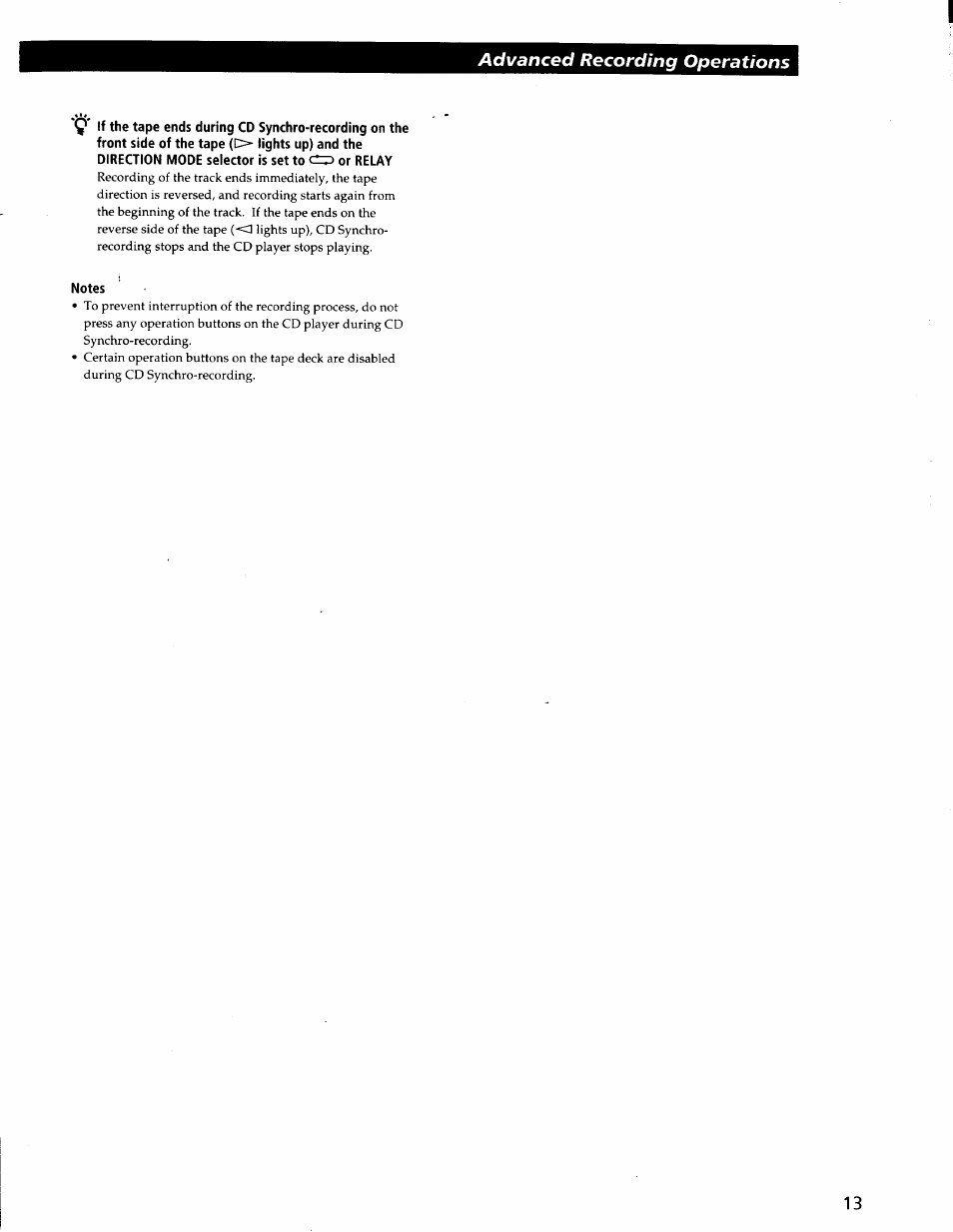 Notes | Sony TC-WE435 User Manual | Page 13 / 18