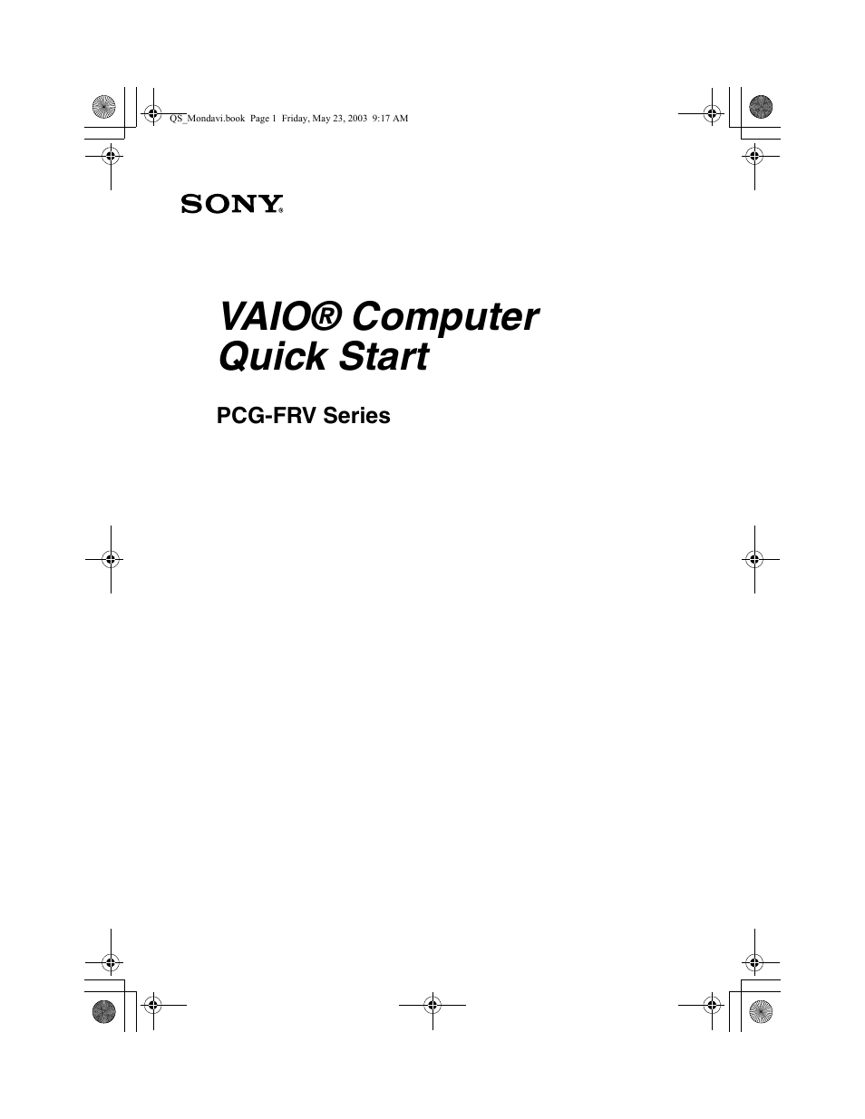 Sony PCG-FRV27 User Manual | 68 pages