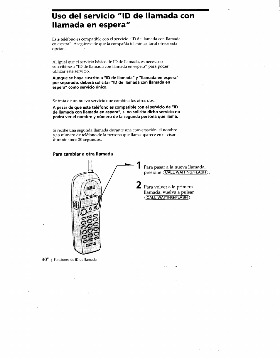 Para cambiar a otra llamada | Sony SPP-SS960 User Manual | Page 65 / 71