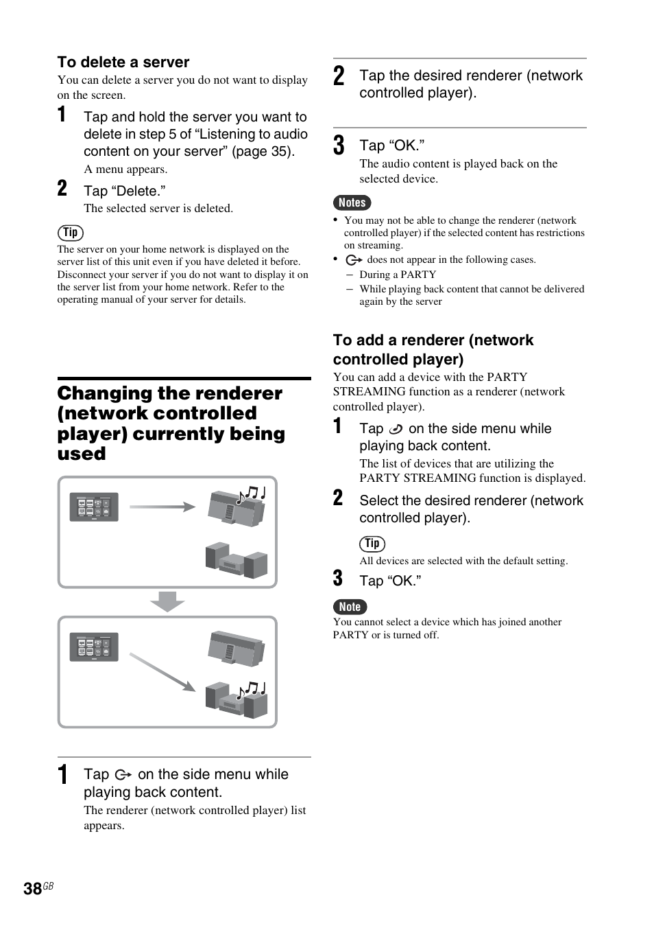 Being used | Sony RM-NU1 User Manual | Page 38 / 98