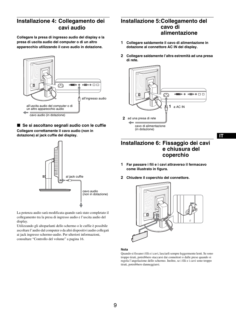 Installazione 4: collegamento dei cavi audio, Usb) | Sony SDM-X95FB User Manual | Page 130 / 385