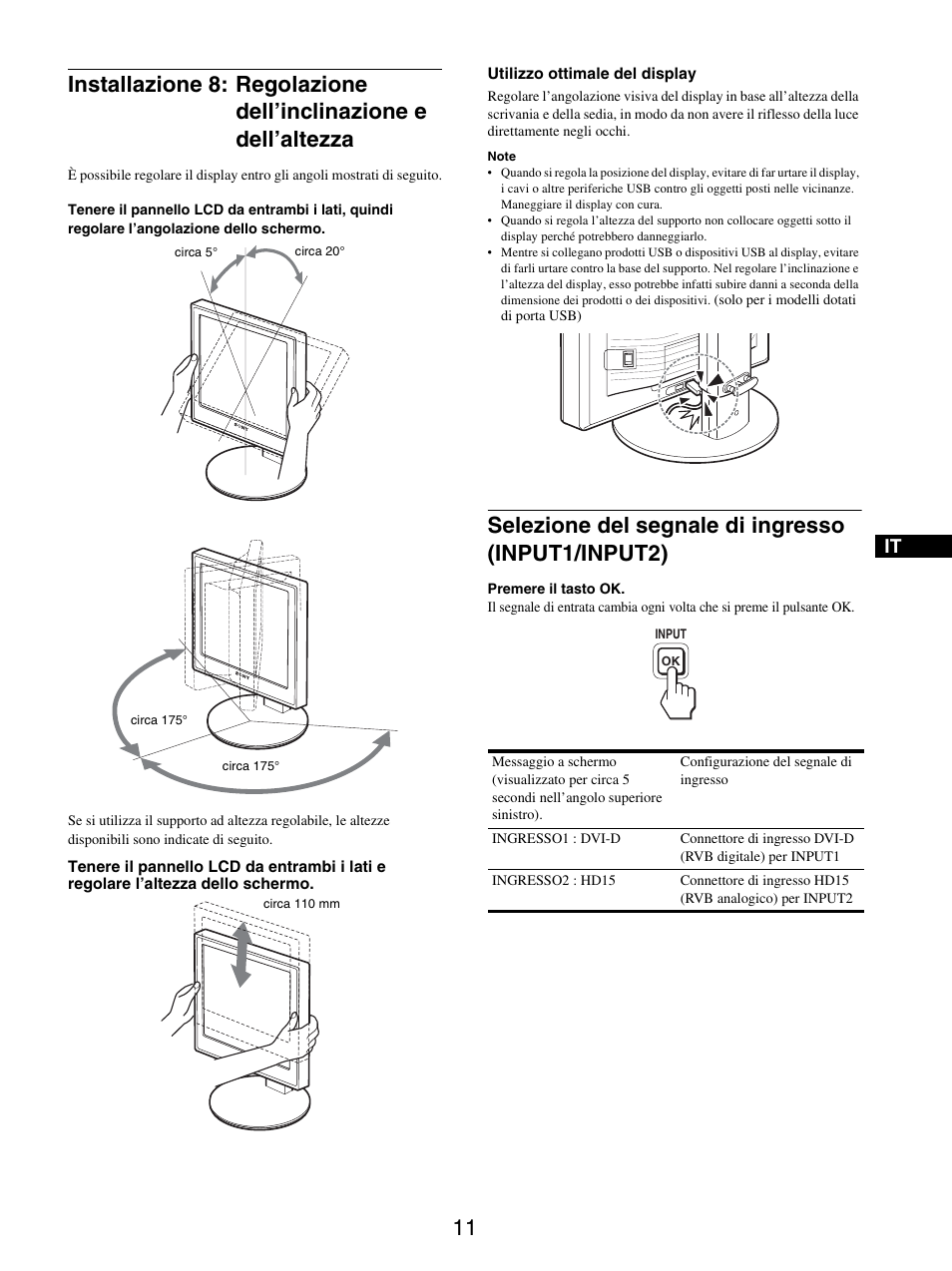 Selezione del segnale di ingresso (input1/input2) | Sony SDM-X95FB User Manual | Page 132 / 385