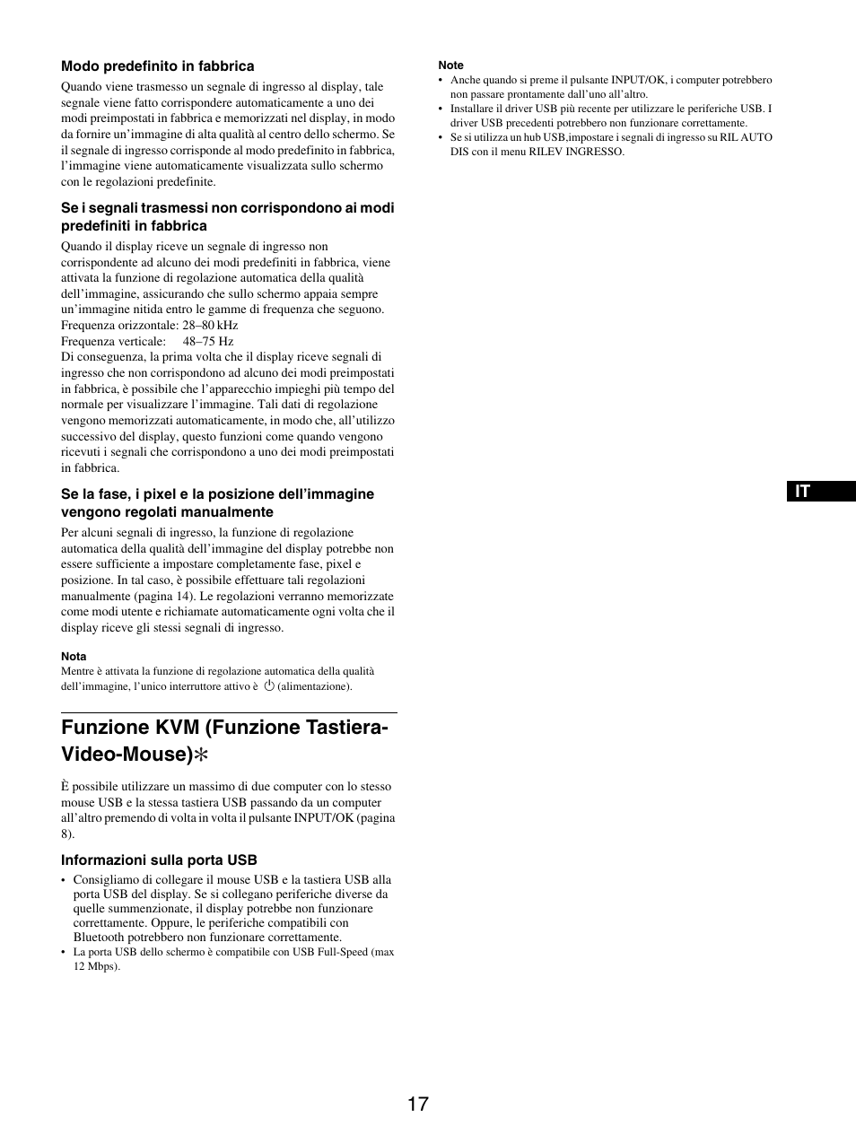 Funzione kvm (funzione tastiera- video-mouse), Solo segnale rvb analogico) | Sony SDM-X95FB User Manual | Page 138 / 385