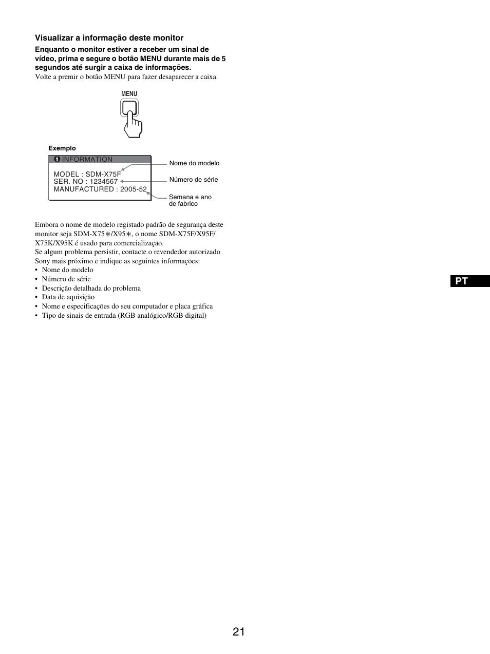 Sony SDM-X95FB User Manual | Page 166 / 385