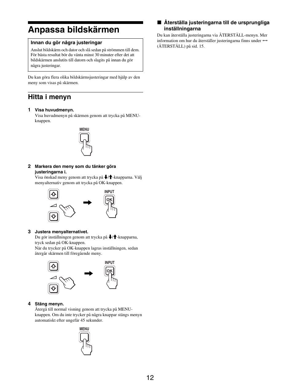 Anpassa bildskärmen, Hitta i menyn | Sony SDM-X95FB User Manual | Page 205 / 385