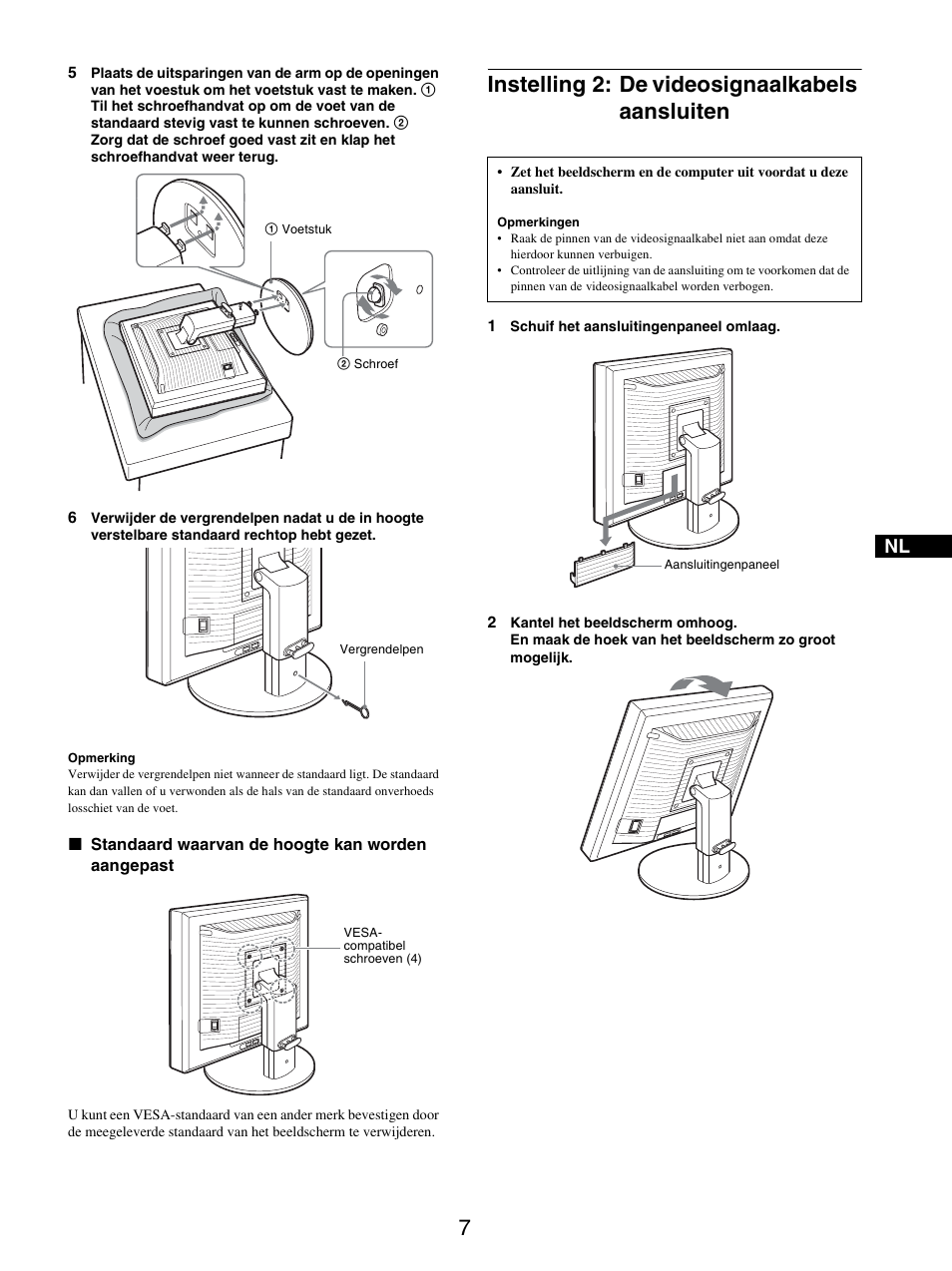 Instelling 2: de videosignaalkabels aansluiten | Sony SDM-X95FB User Manual | Page 224 / 385