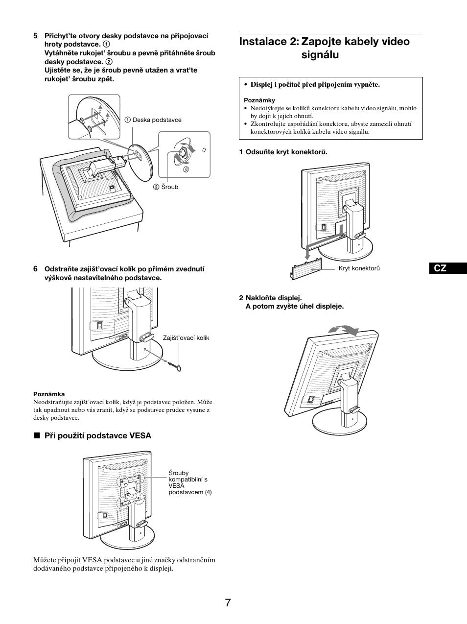 Instalace 2: zapojte kabely video signálu | Sony SDM-X95FB User Manual | Page 272 / 385