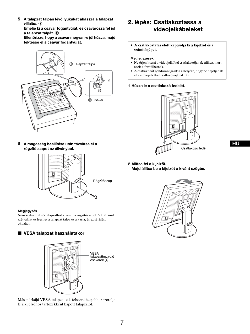 Lépés: csatlakoztassa a videojelkábeleket | Sony SDM-X95FB User Manual | Page 296 / 385