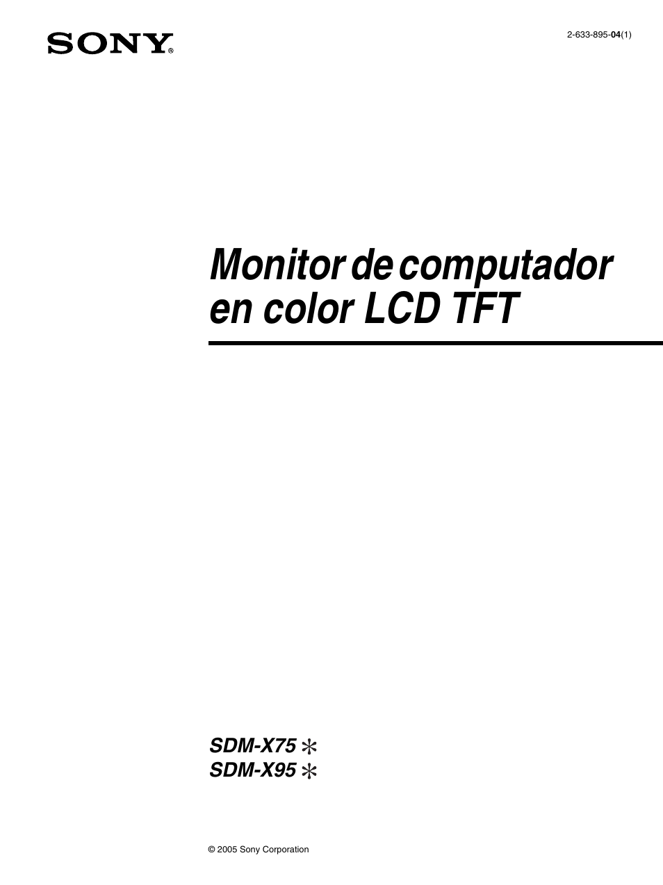 Monitor de computador en color lcd tft | Sony SDM-X95FB User Manual | Page 97 / 385