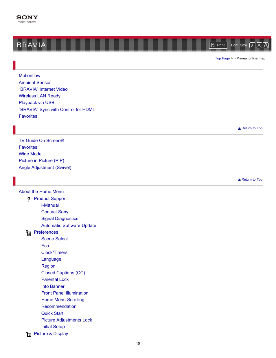 I-manual online map | Sony KDL-55HX701 User Manual | Page 14 / 141