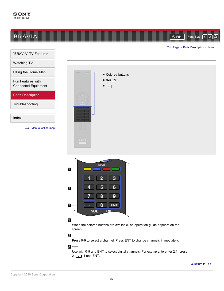 Lower, Remote control buttons (lower part) | Sony KDL-55HX701 User Manual | Page 71 / 141