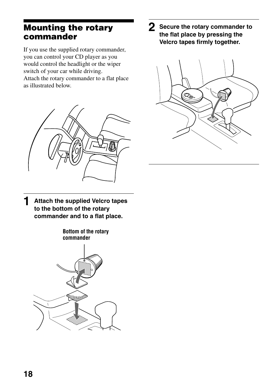 Mounting the rotary commander | Sony D-EJ756CK User Manual | Page 18 / 28
