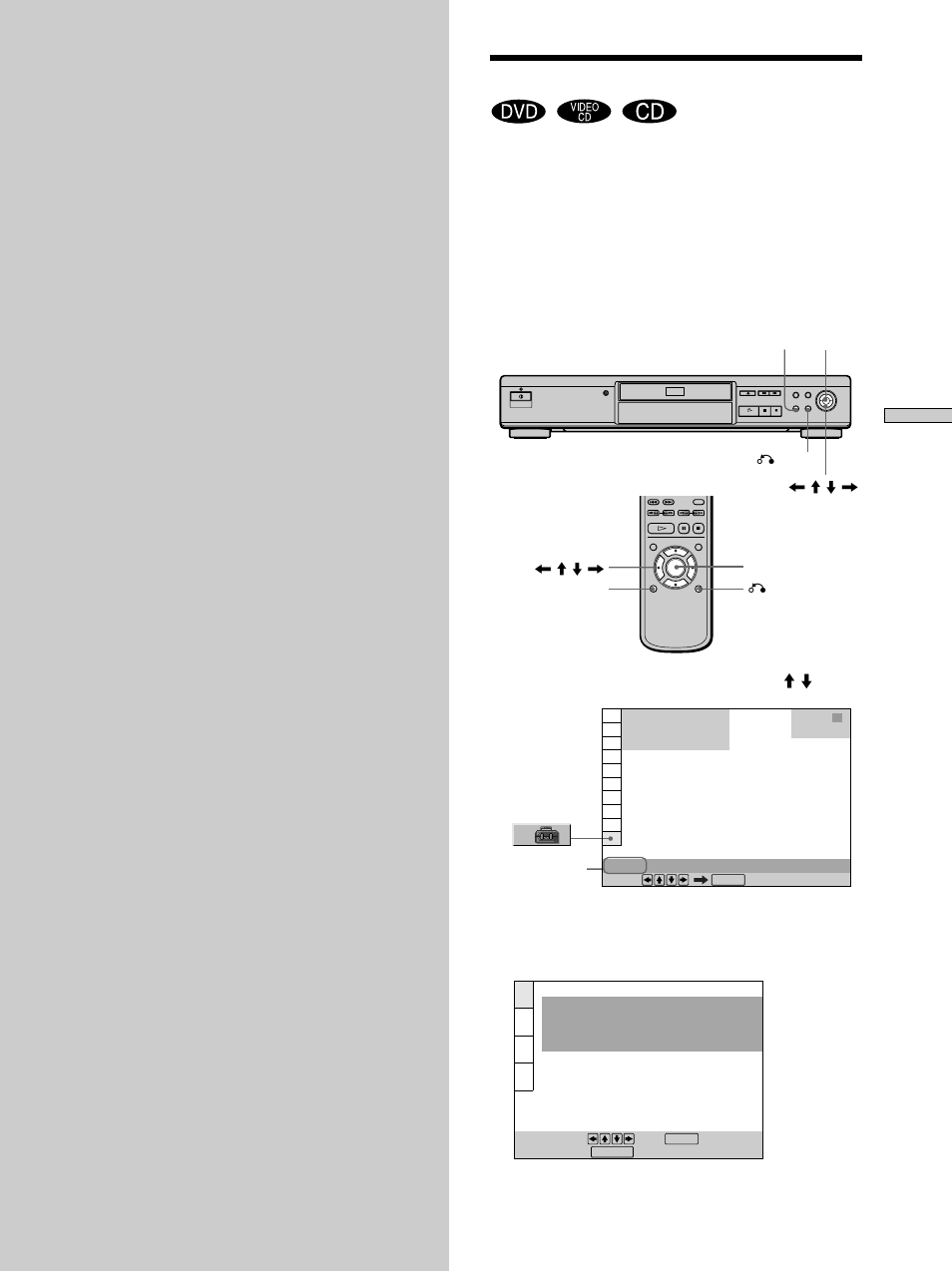 Settings and adjustments, Using the setup display, Using the setup display 43 | Sony DVP-S350 User Manual | Page 43 / 68