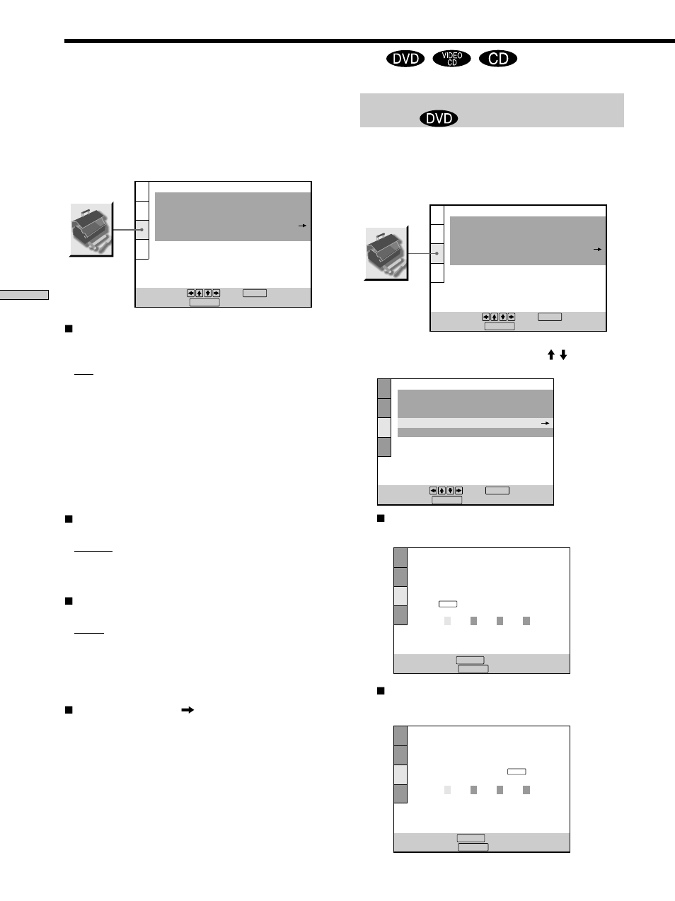 Custom settings (custom setup), Custom settings (custom setup) 48 | Sony DVP-S350 User Manual | Page 48 / 68