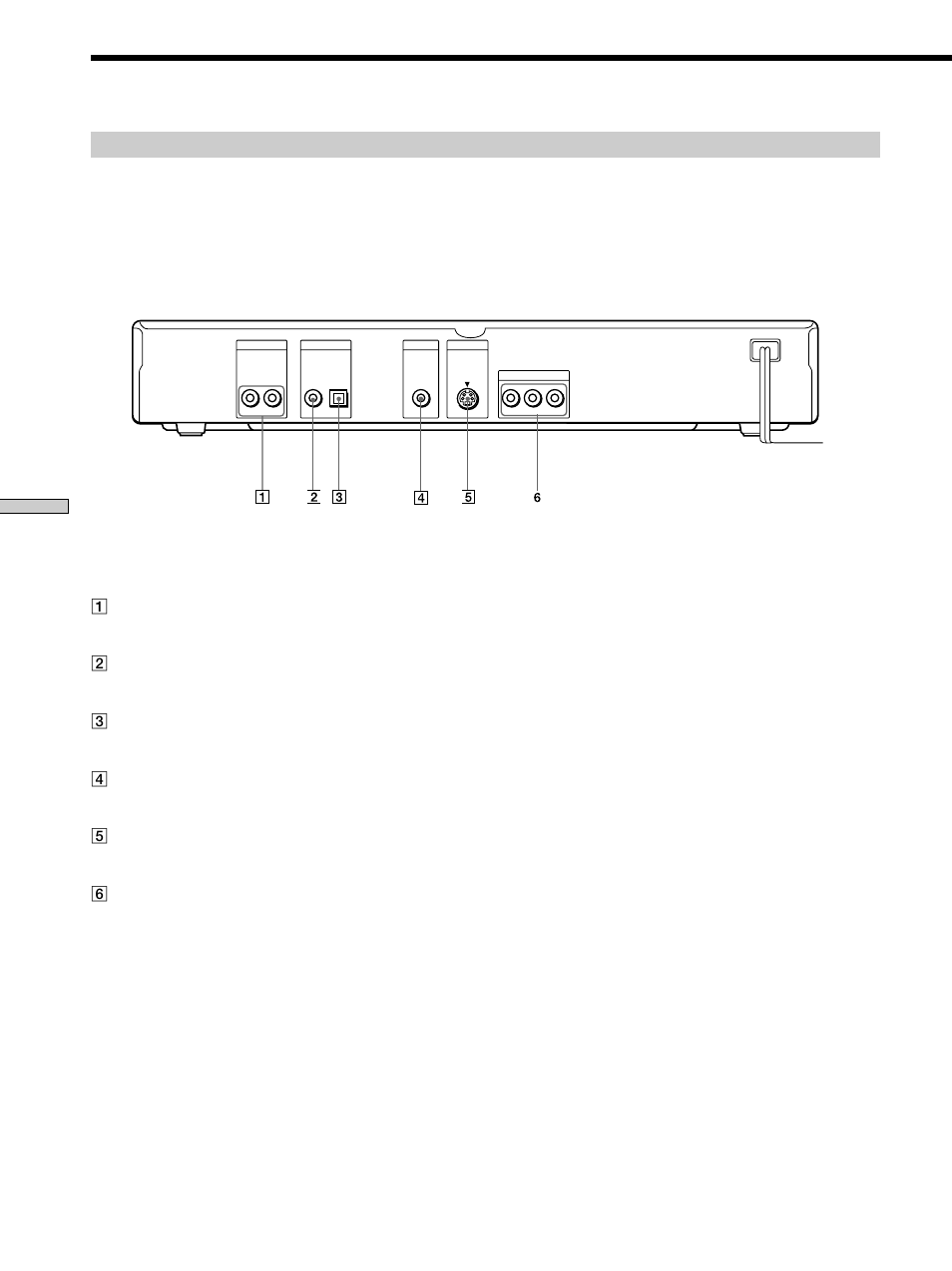 Index to parts and controls, Rear panel | Sony DVP-S350 User Manual | Page 64 / 68