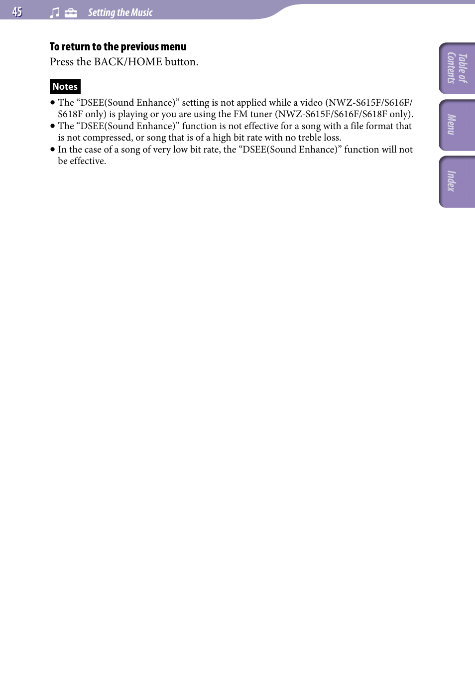 Sony NWZ-S616FSLV User Manual | Page 45 / 134