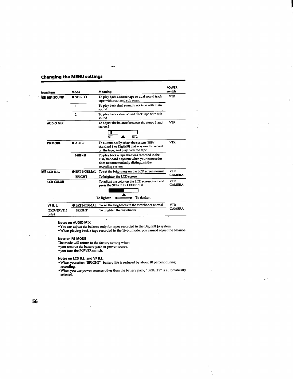 Sony DCR-TRV315 User Manual | Page 56 / 84