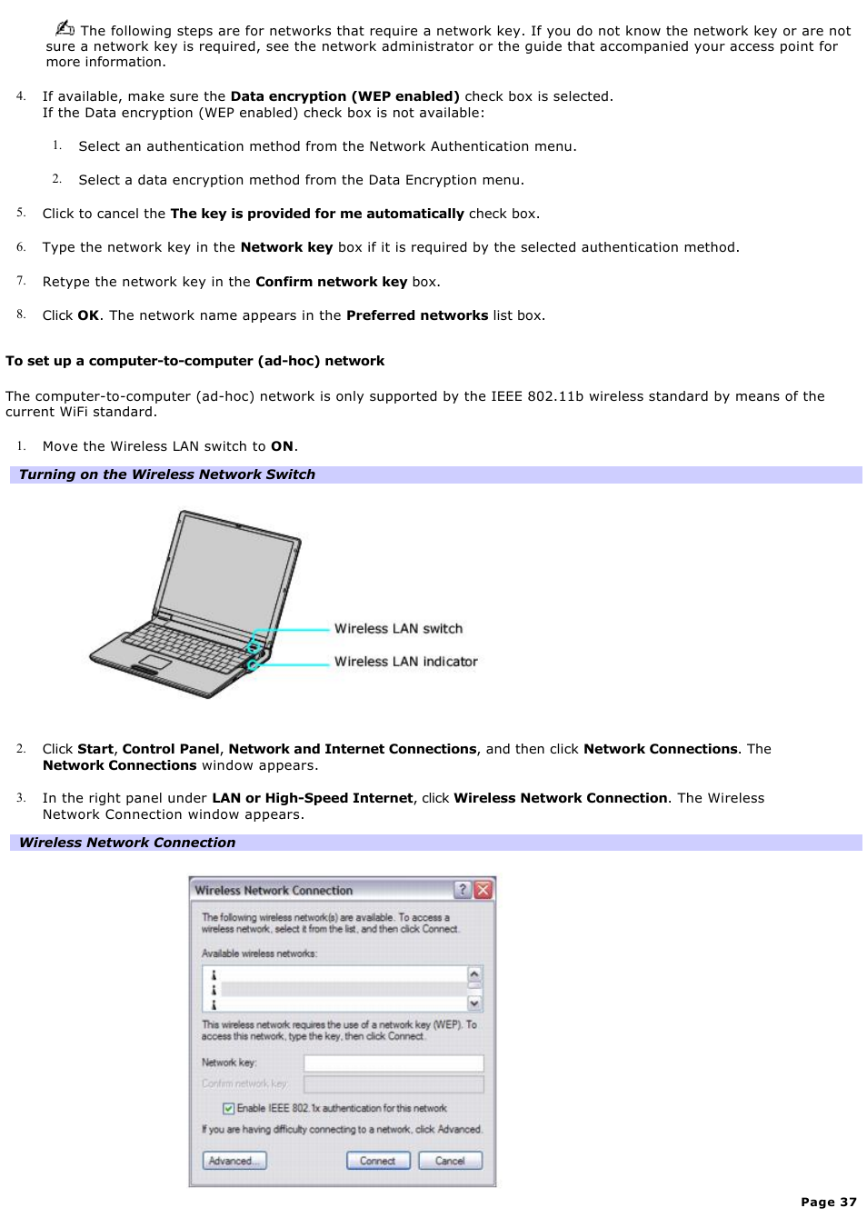 Sony PCG-Z1VAP1 User Manual | Page 37 / 170