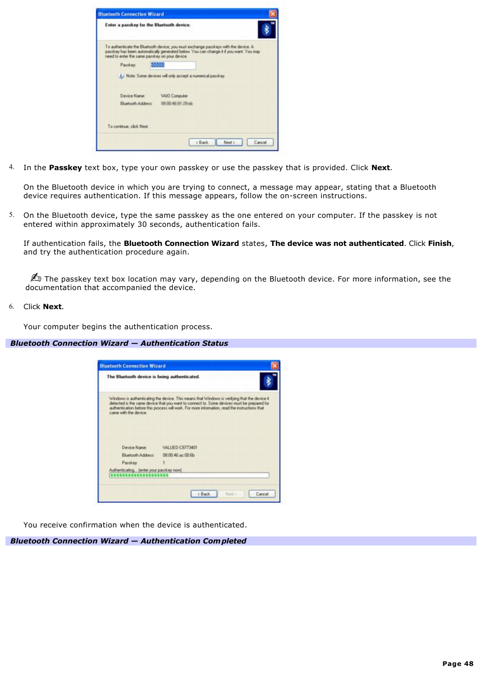 Sony PCG-Z1VAP1 User Manual | Page 48 / 170