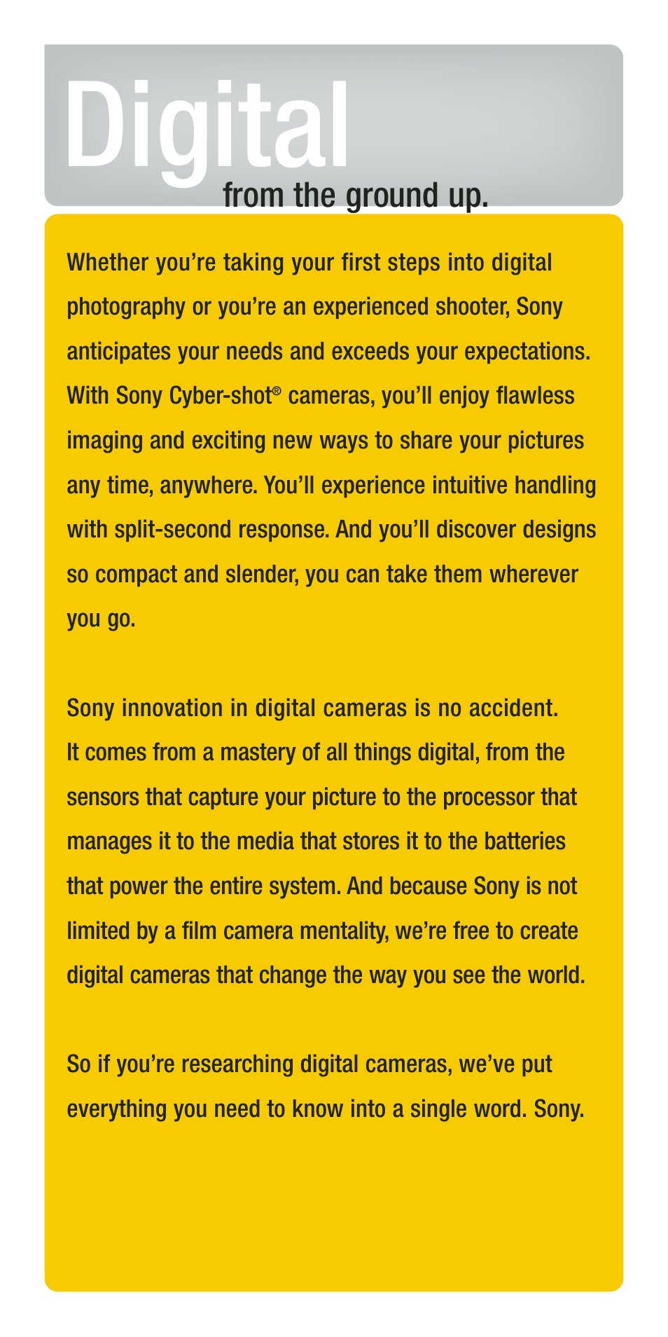 Digital | Sony DSC-R1 User Manual | Page 2 / 19