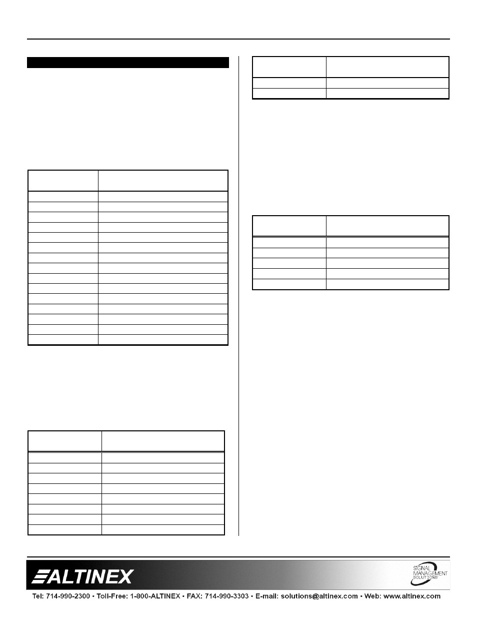 Line drivers | Altinex Table Mount Computer Video + Audio Line Driver DA2000TM User Manual | Page 6 / 9