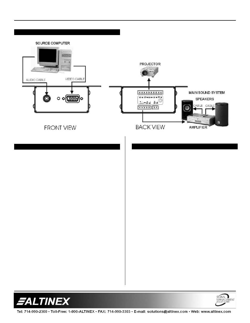 Line drivers | Altinex Table Mount Computer Video + Audio Line Driver DA2000TM User Manual | Page 7 / 9