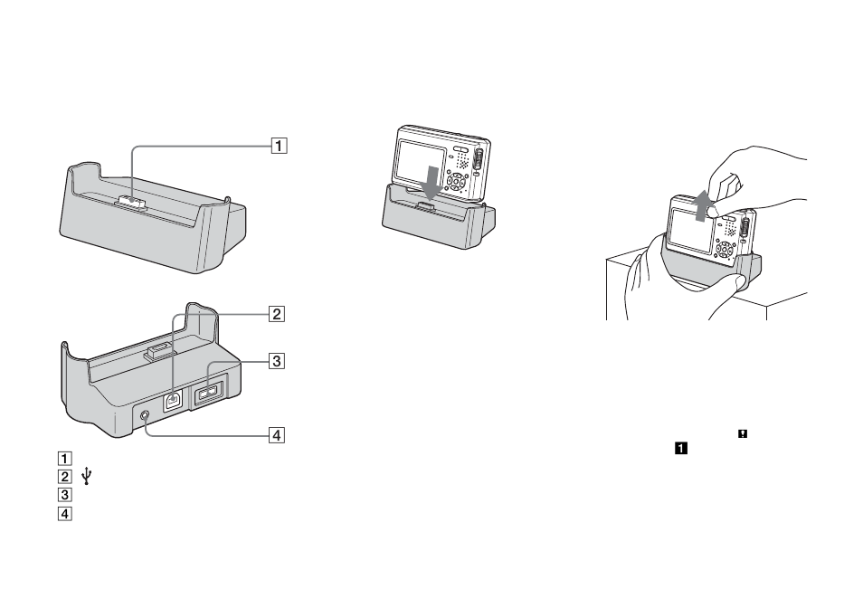 Usb cradle, Connecting and disconnecting your camera, Usb cradle connecting and disconnecting your | Camera | Sony DSC-T1 User Manual | Page 10 / 120