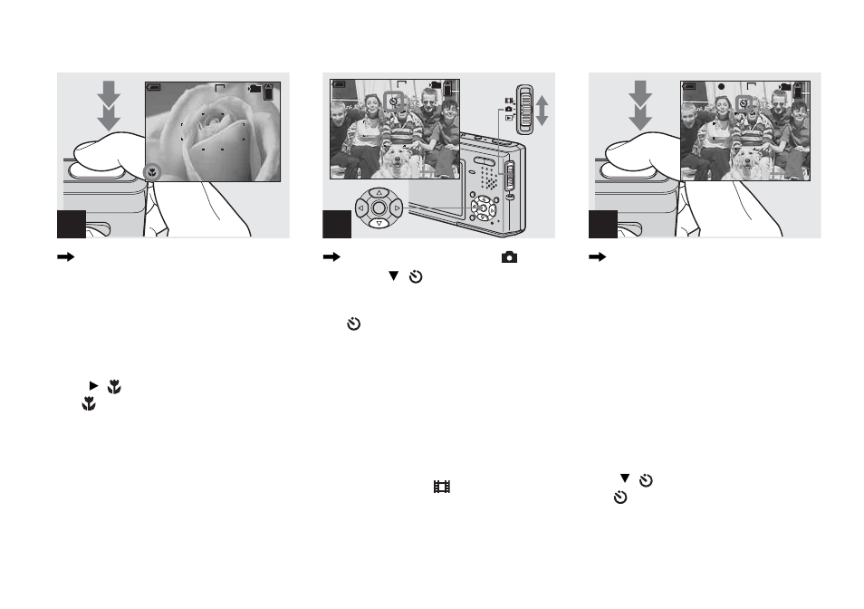 Using the self-timer | Sony DSC-T1 User Manual | Page 28 / 120