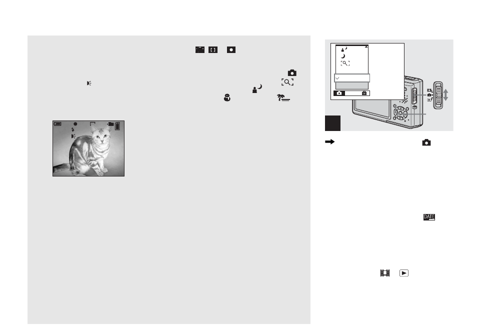 Inserting the date and time on a still image, Inserting the date and time on a still, Image | Shooting images with the af illuminator | Sony DSC-T1 User Manual | Page 30 / 120