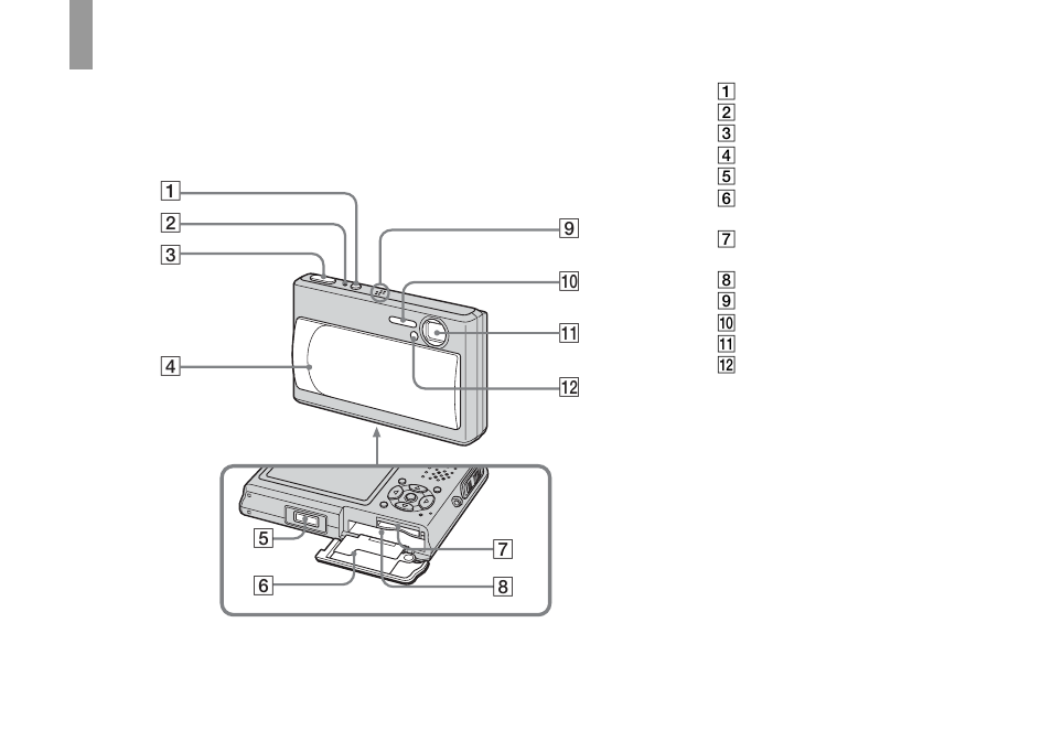 Identifying the parts, Camera | Sony DSC-T1 User Manual | Page 8 / 120