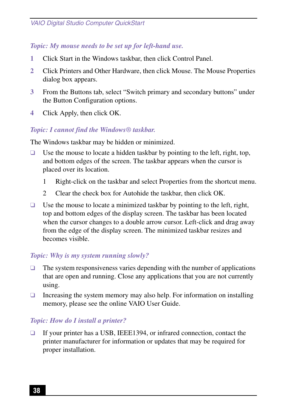 Sony PCV-RX571 User Manual | Page 38 / 56