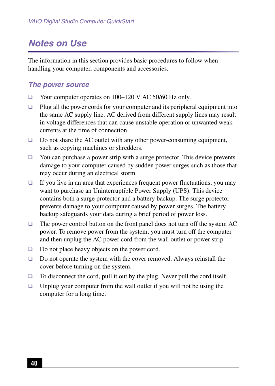 Sony PCV-RX571 User Manual | Page 40 / 56