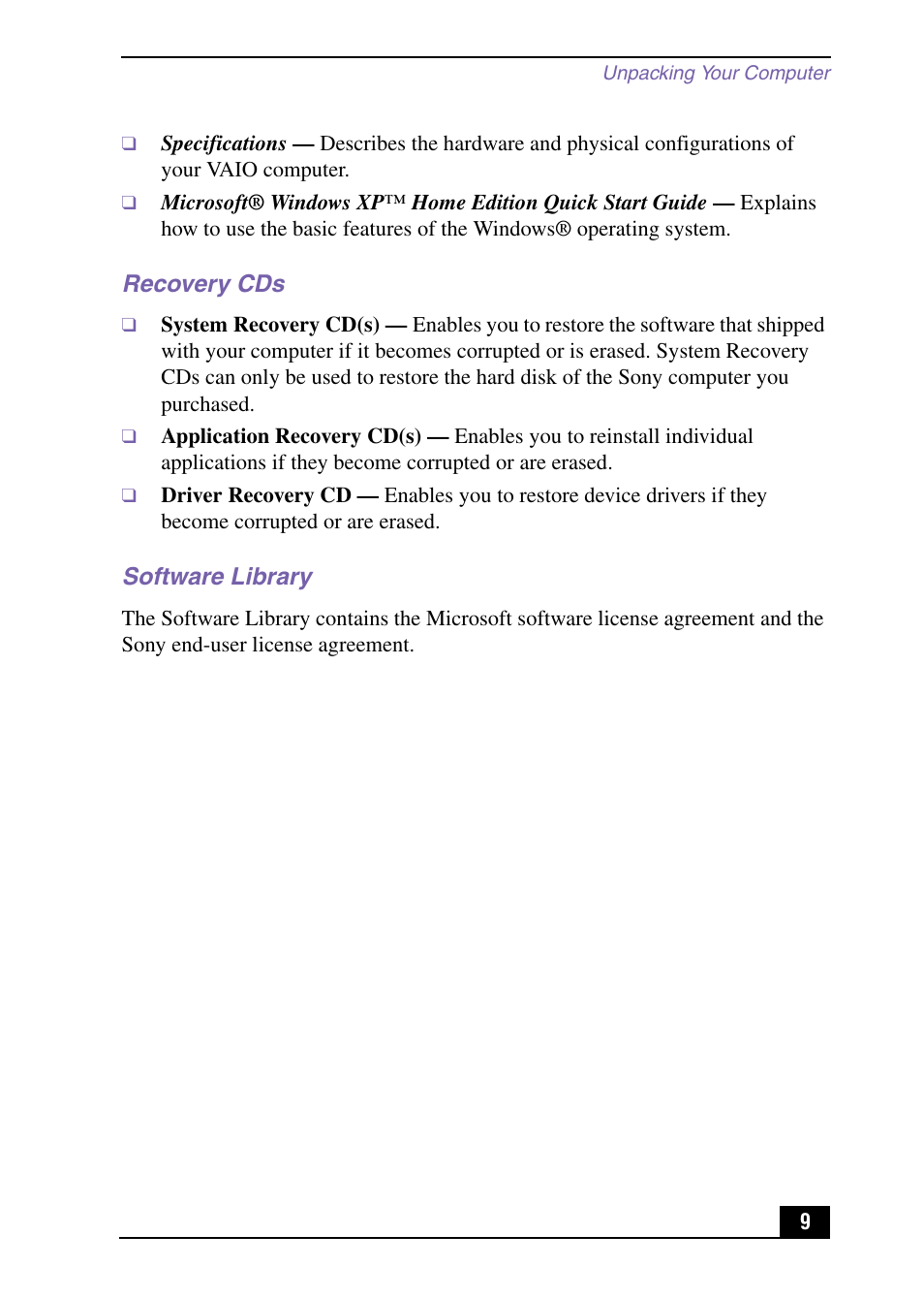 Sony PCV-RX571 User Manual | Page 9 / 56